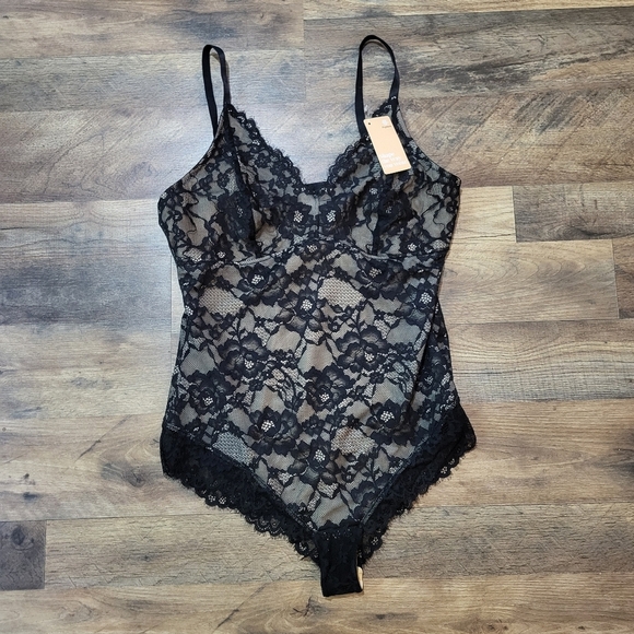 Popilush Black Lace V Neck Shapewear Tummy Control Bodysuit Size XL - Picture 7 of 12